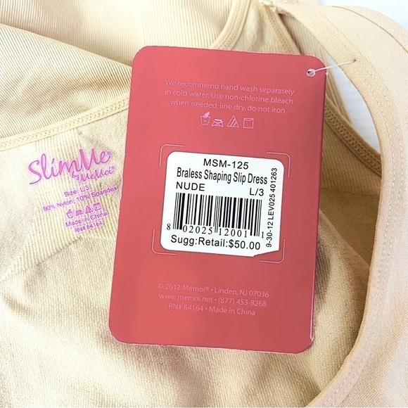 SlimMe By Memoi Braless Shaping Slip Dress Size L - Picture 9 of 10